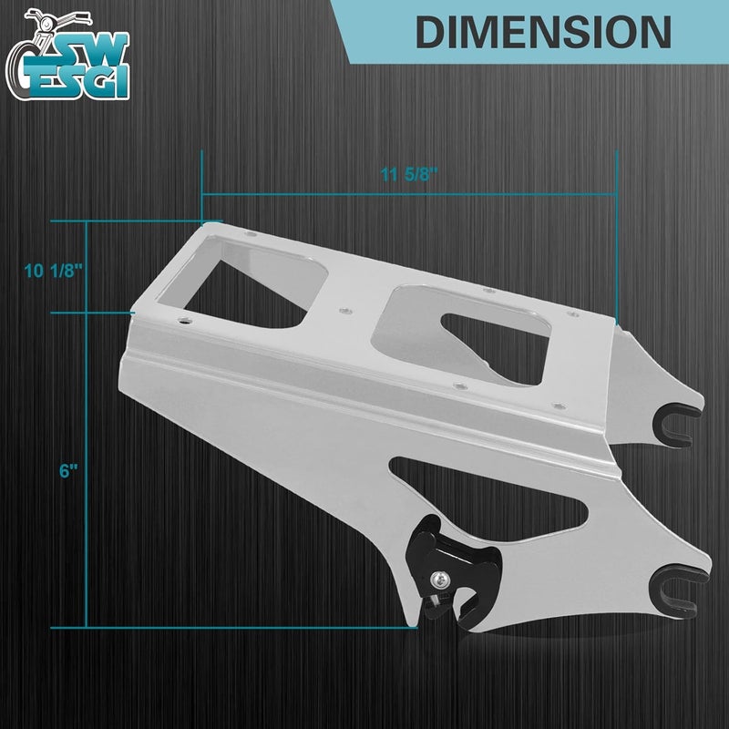 SWESGI Detachable Two Up Tour Trunk Mounting 09-13 2-Up Tour Trunk Mounting Rack Compatible Harley Davidson Touring Street Glide Road King Road Glide Electra Glide (2009-2013 Rack Chrome) - Image 5